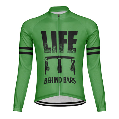 Customized Life Behind Bars Winter Thermal Fleece Cycling Jersey Long Sleeve