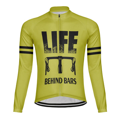 Customized Life Behind Bars Winter Thermal Fleece Cycling Jersey Long Sleeve