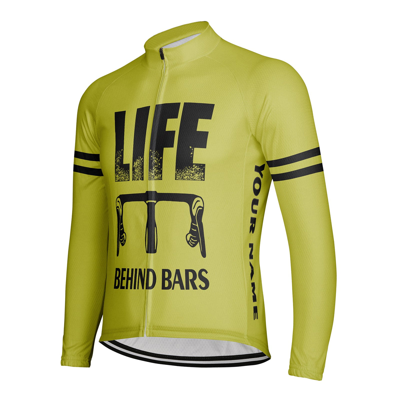 Customized Life Behind Bars Winter Thermal Fleece Cycling Jersey Long Sleeve