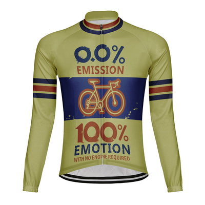 Customized 0.01% Emission 100% Emotion Men's Winter Thermal Fleece Cycling Jersey Long Sleeve