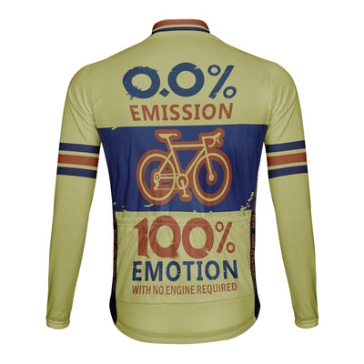 Customized 0.01% Emission 100% Emotion Men's Winter Thermal Fleece Cycling Jersey Long Sleeve