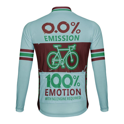 Customized 0.01% Emission 100% Emotion Men's Winter Thermal Fleece Cycling Jersey Long Sleeve