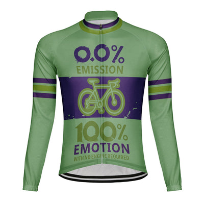 Customized 0.01% Emission 100% Emotion Men's Winter Thermal Fleece Cycling Jersey Long Sleeve