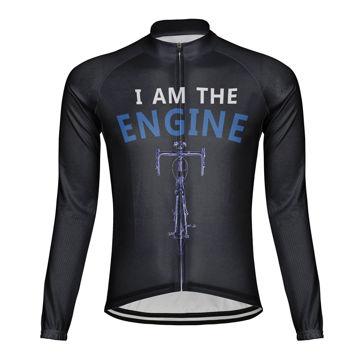 Customized I Am The Engine Men's Winter Thermal Fleece Cycling Jersey Long Sleeve