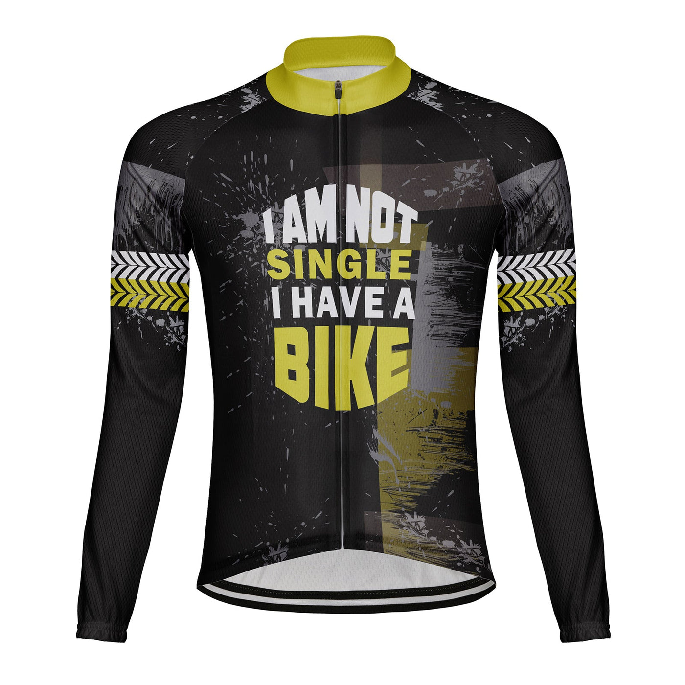 Customized I Am Not Single I Have A Bike Men's Winter Thermal Fleece Cycling Jersey Long Sleeve