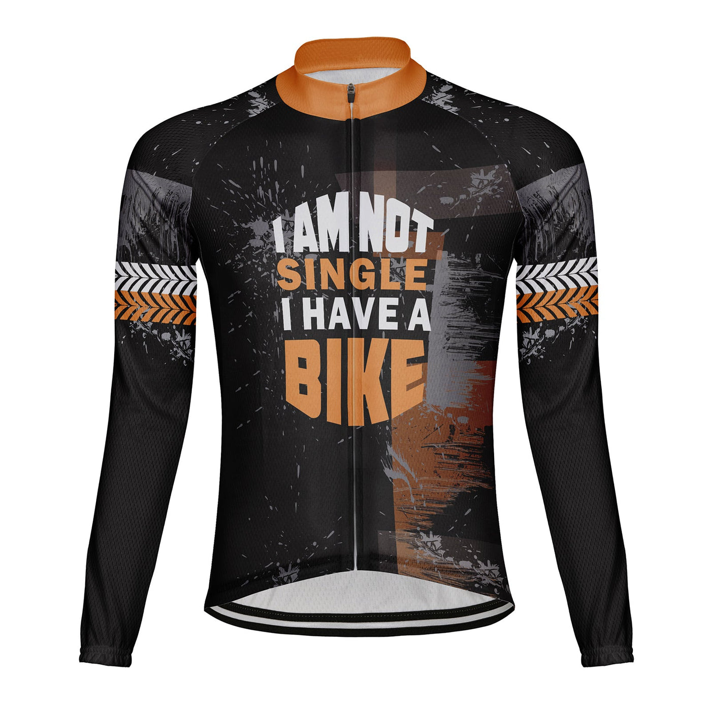 Customized I Am Not Single I Have A Bike Men's Winter Thermal Fleece Cycling Jersey Long Sleeve