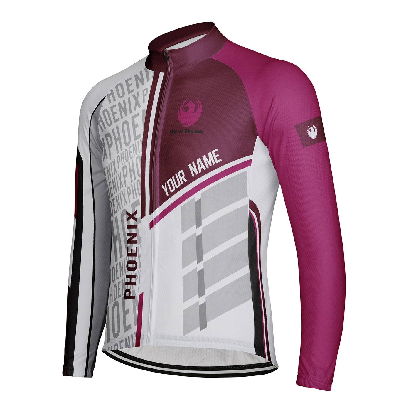Customized Phoenix Men's Winter Thermal Fleece Cycling Jersey Long Sleeve