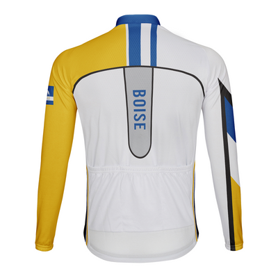 Customized Boise Men's Winter Thermal Fleece Cycling Jersey Long Sleeve