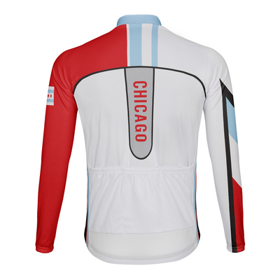Customized Chicago Men's Winter Thermal Fleece Cycling Jersey Long Sleeve