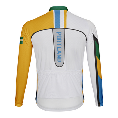 Customized Portland Men's Winter Thermal Fleece Cycling Jersey Long Sleeve