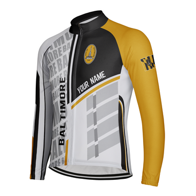 Customized Baltimore Men's Winter Thermal Fleece Cycling Jersey Long Sleeve