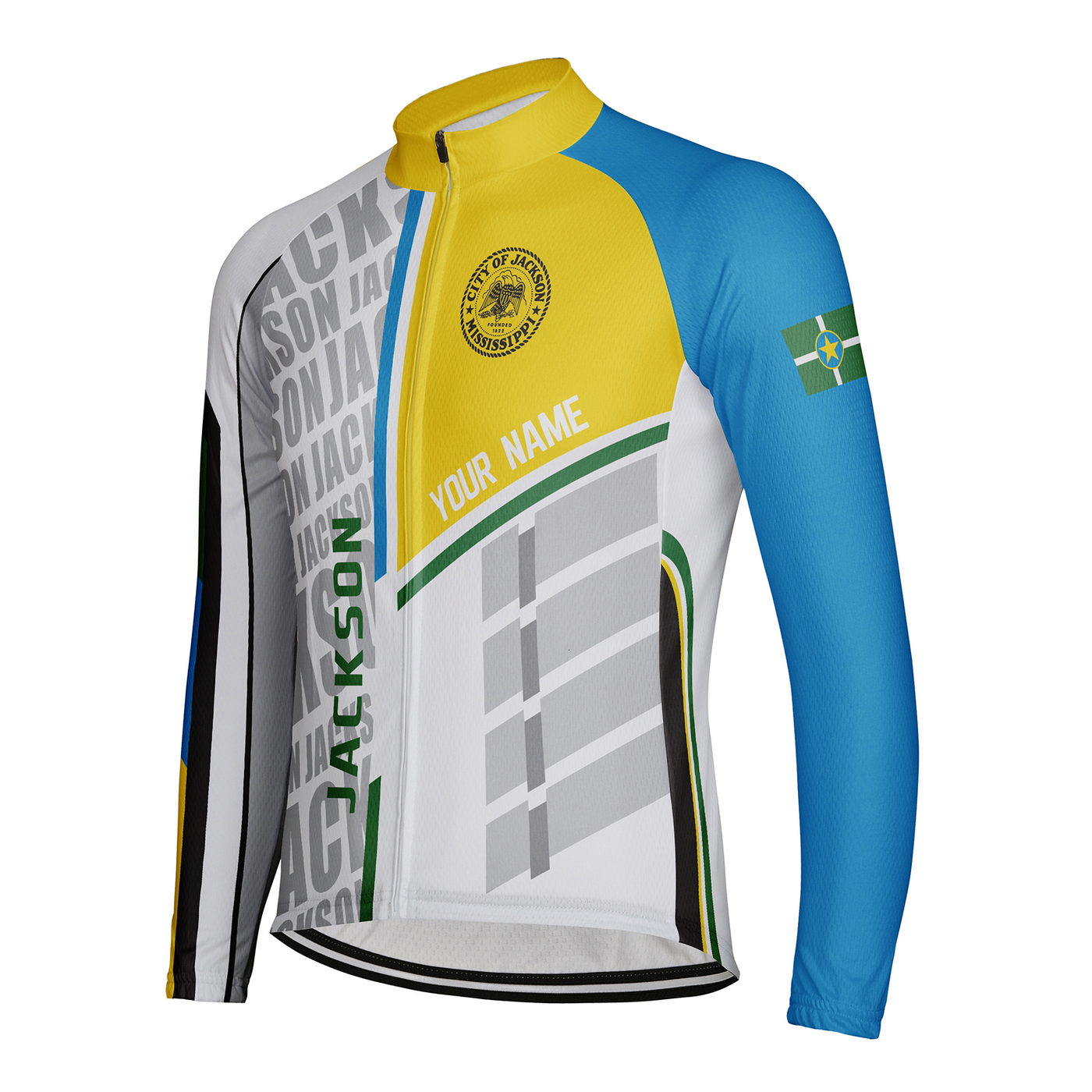 Customized Jackson Men's Winter Thermal Fleece Cycling Jersey Long Sleeve