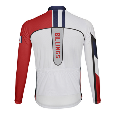 Customized Billings Men's Winter Thermal Fleece Cycling Jersey Long Sleeve