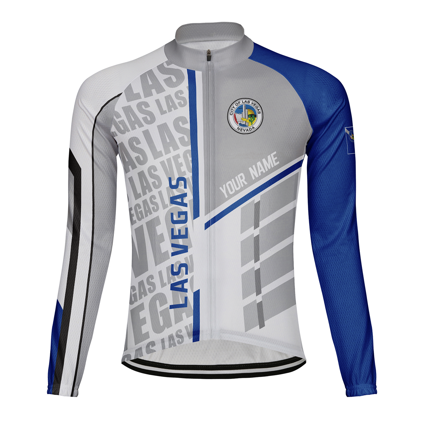 Customized Las Vegas Men's Winter Thermal Fleece Cycling Jersey Long Sleeve