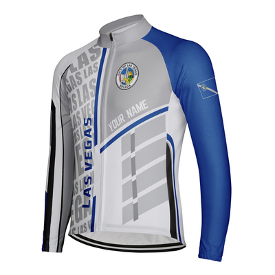 Customized Las Vegas Men's Winter Thermal Fleece Cycling Jersey Long Sleeve