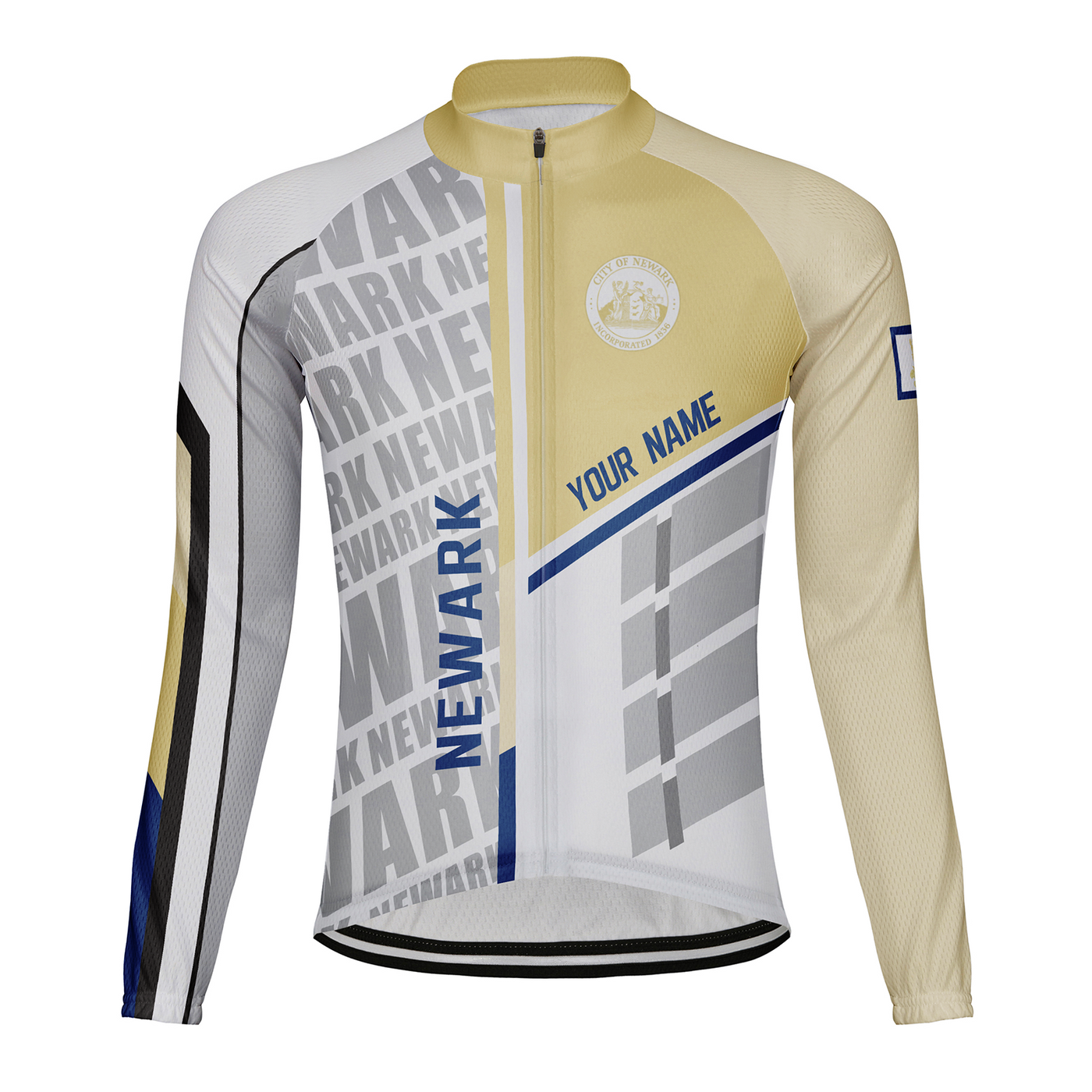 Customized Newark Men's Winter Thermal Fleece Cycling Jersey Long Sleeve