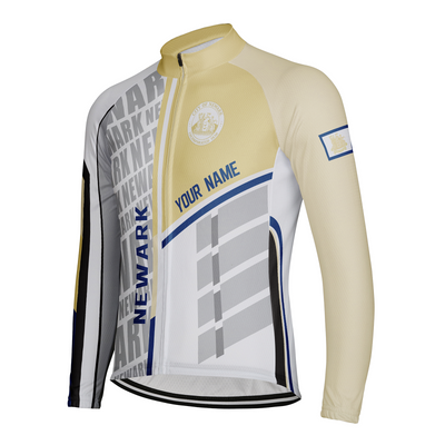 Customized Newark Men's Winter Thermal Fleece Cycling Jersey Long Sleeve