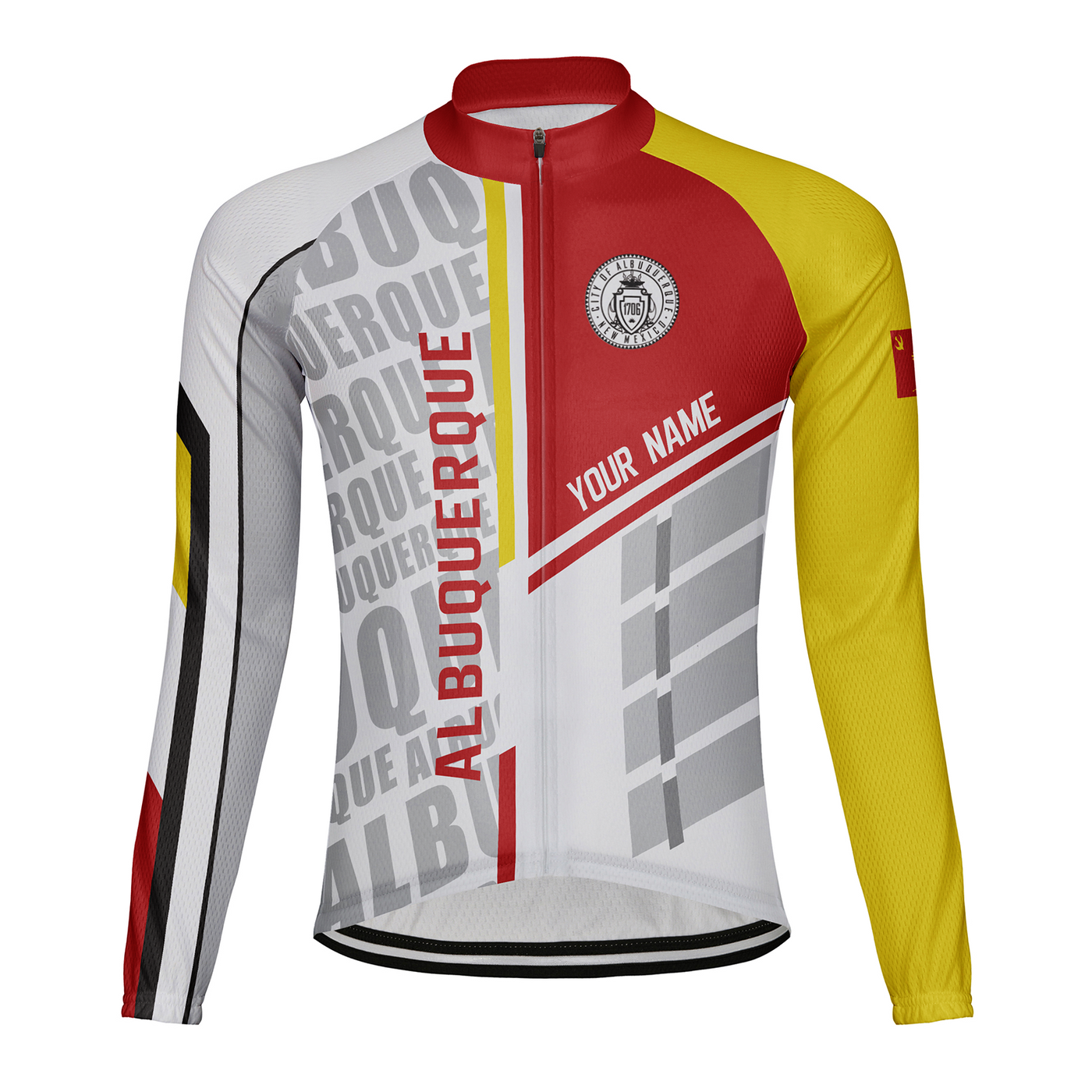 Customized Albuquerque Men's Winter Thermal Fleece Cycling Jersey Long Sleeve