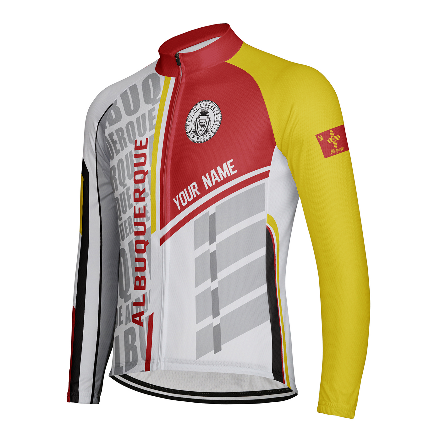Customized Albuquerque Men's Winter Thermal Fleece Cycling Jersey Long Sleeve