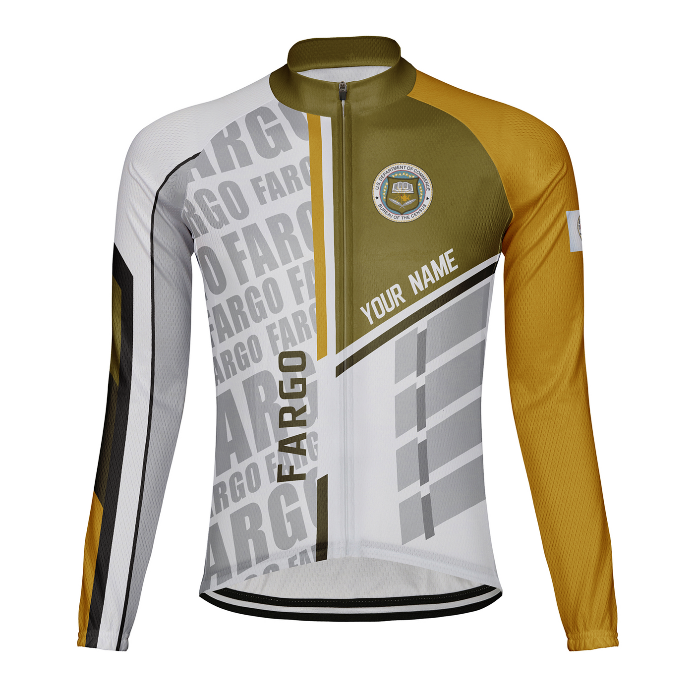 Customized Fargo Men's Winter Thermal Fleece Cycling Jersey Long Sleeve