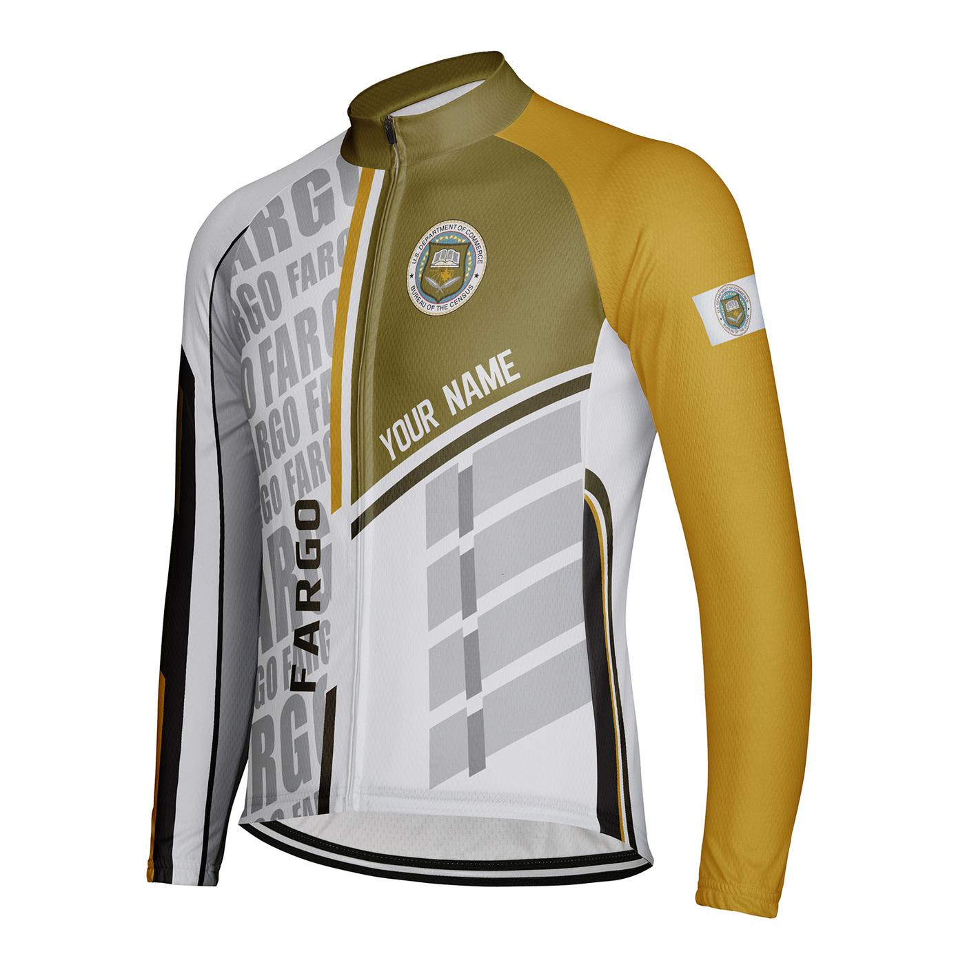 Customized Fargo Men's Winter Thermal Fleece Cycling Jersey Long Sleeve