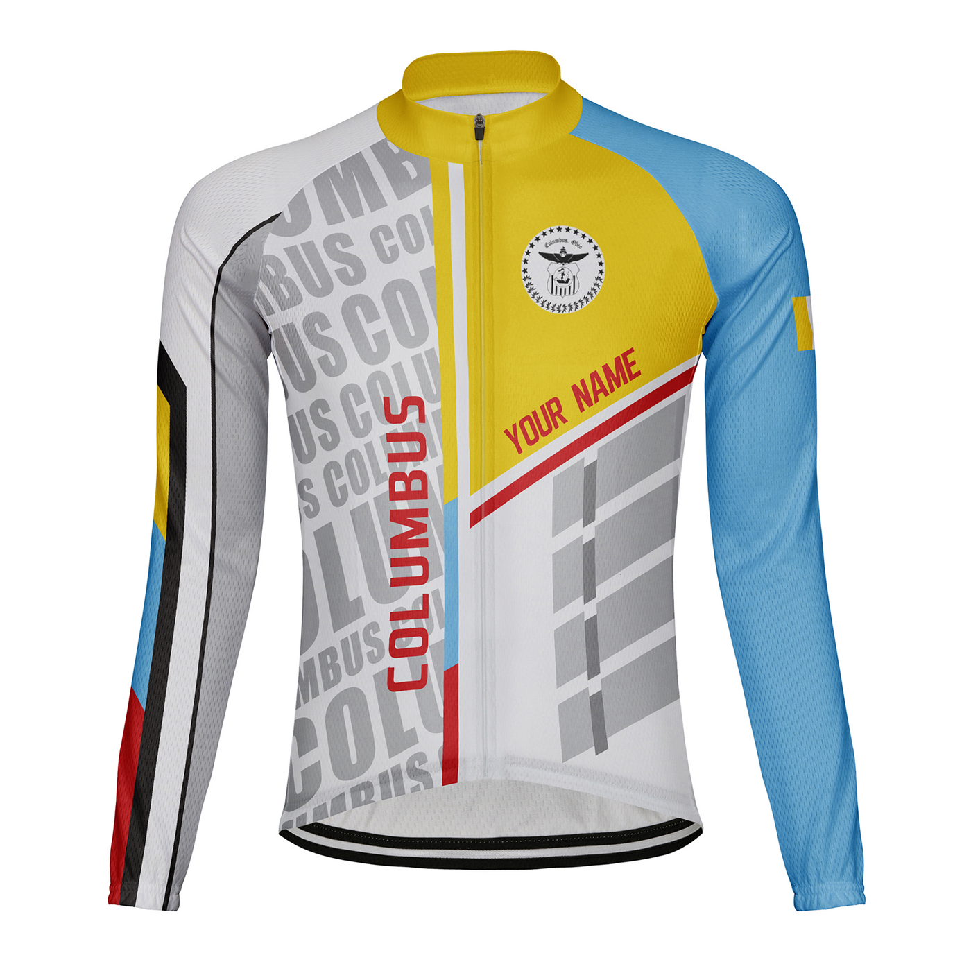 Customized Columbus Men's Winter Thermal Fleece Cycling Jersey Long Sleeve