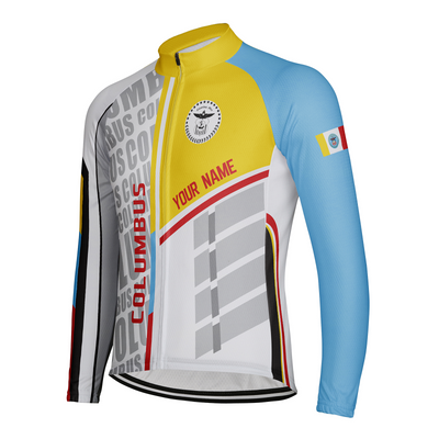 Customized Columbus Men's Winter Thermal Fleece Cycling Jersey Long Sleeve