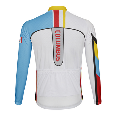 Customized Columbus Men's Winter Thermal Fleece Cycling Jersey Long Sleeve