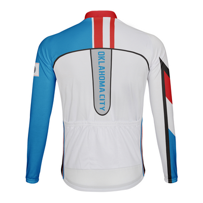 Customized Oklahoma City Men's Winter Thermal Fleece Cycling Jersey Long Sleeve
