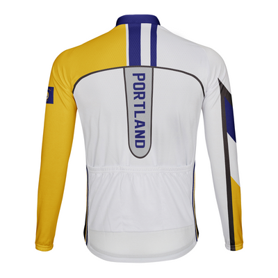 Customized Portland Men's Winter Thermal Fleece Cycling Jersey Long Sleeve