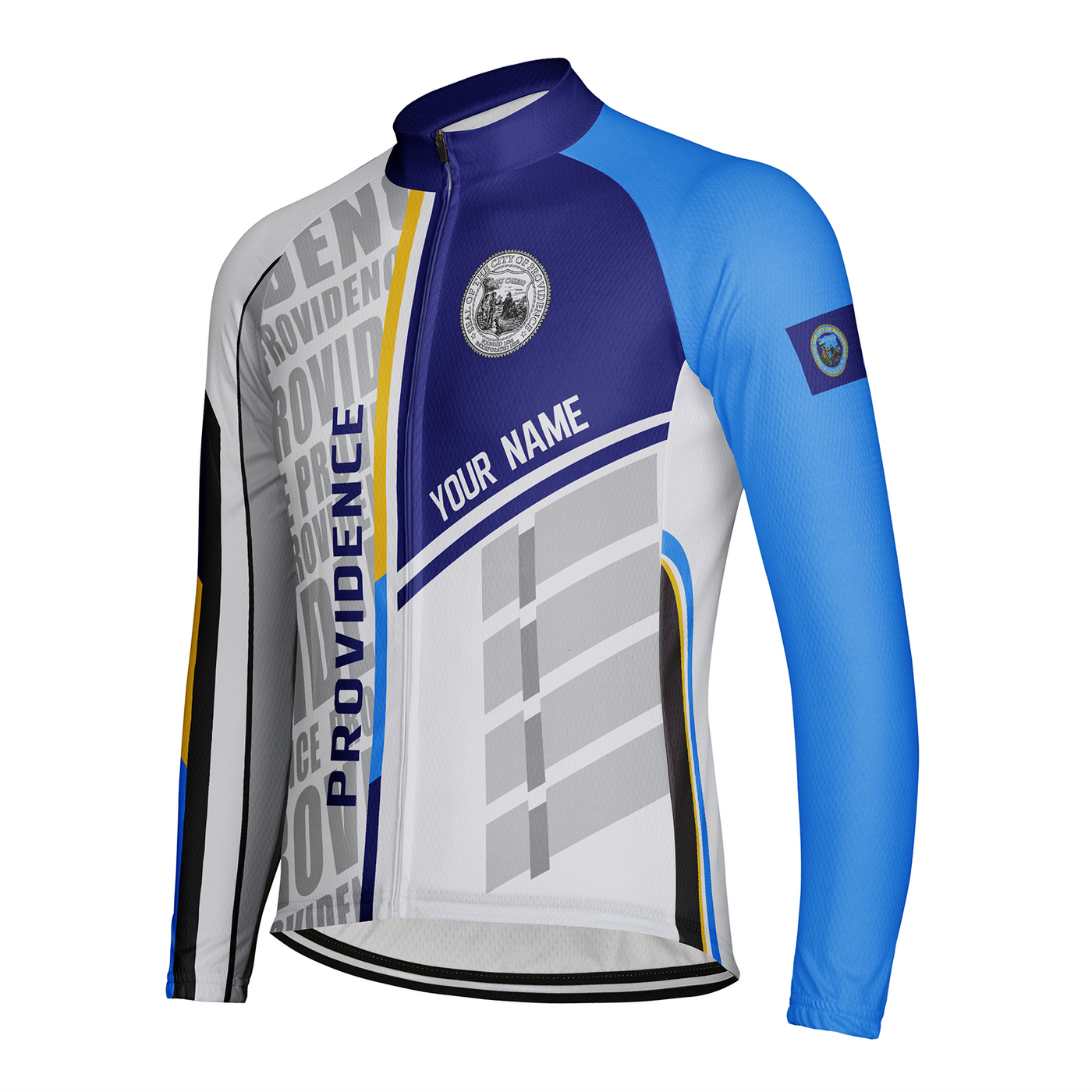 Customized Providence Men's Winter Thermal Fleece Cycling Jersey Long Sleeve