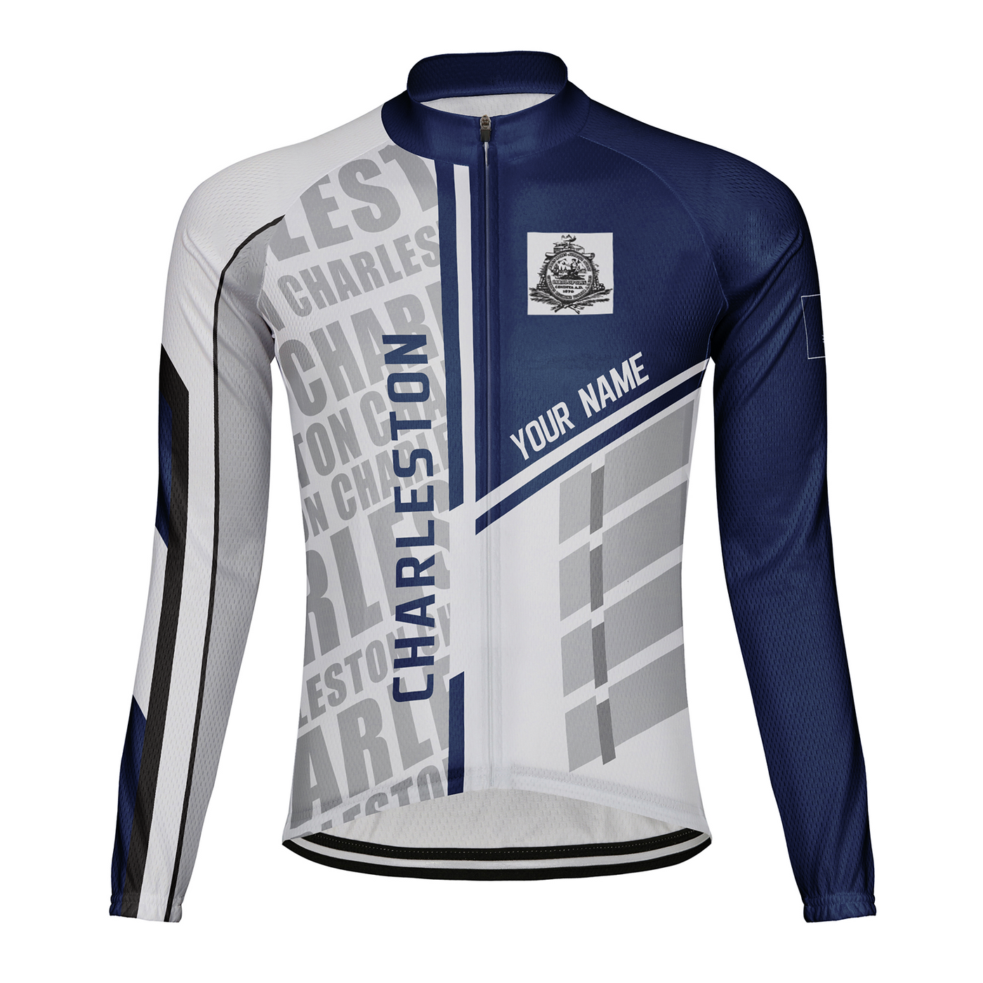 Customized Charleston Men's Winter Thermal Fleece Cycling Jersey Long Sleeve