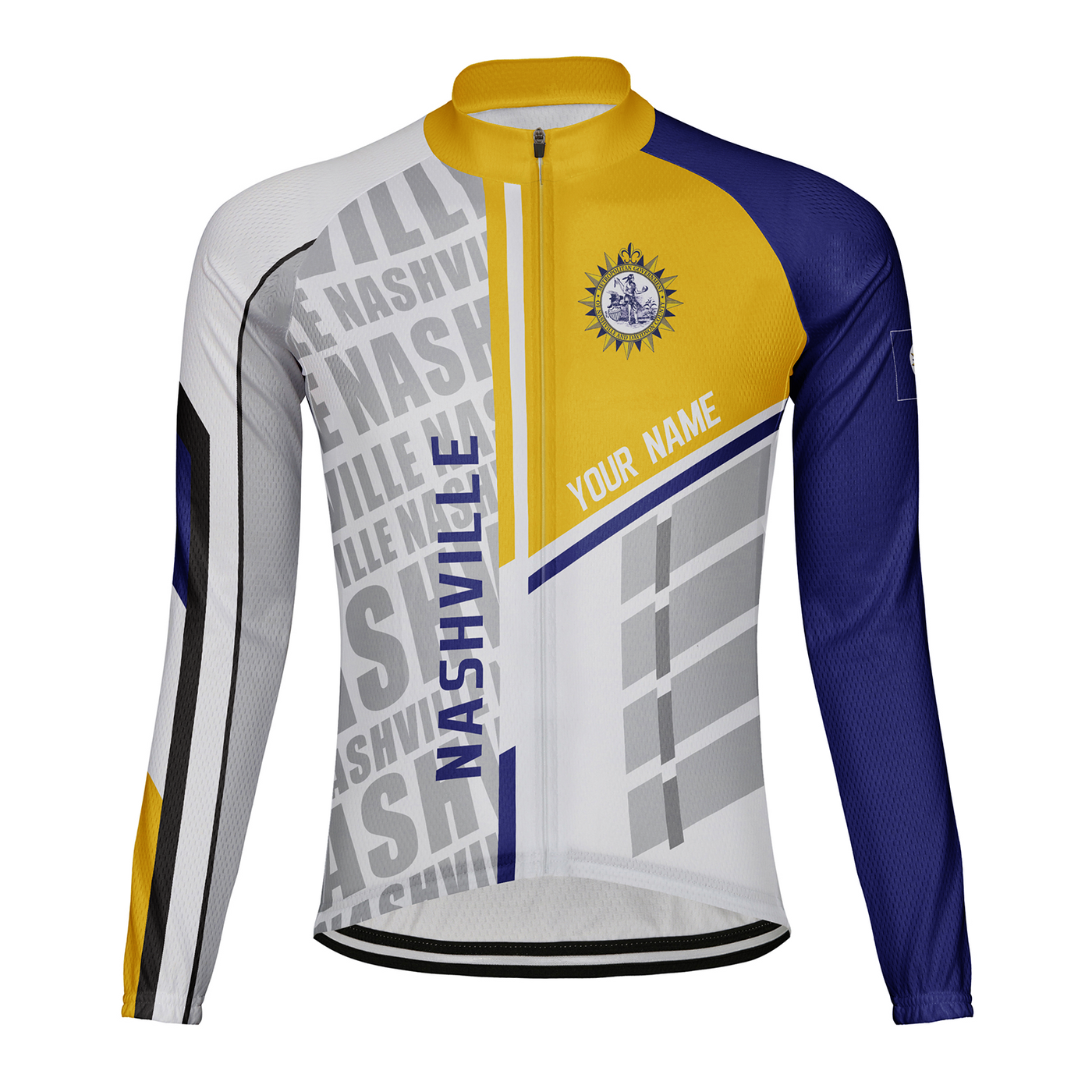 Customized Nashville Men's Winter Thermal Fleece Cycling Jersey Long Sleeve