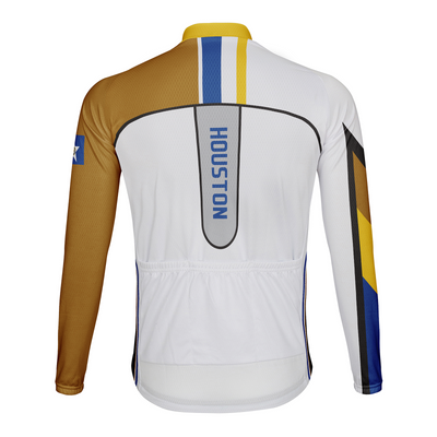 Customized Houston Men's Winter Thermal Fleece Cycling Jersey Long Sleeve