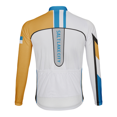 Customized Salt Lake City Men's Winter Thermal Fleece Cycling Jersey Long Sleeve