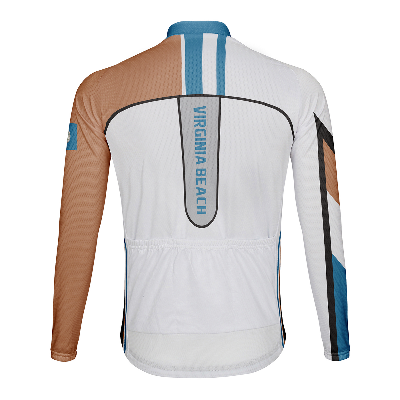 Customized Virginia Beach Men's Winter Thermal Fleece Cycling Jersey Long Sleeve