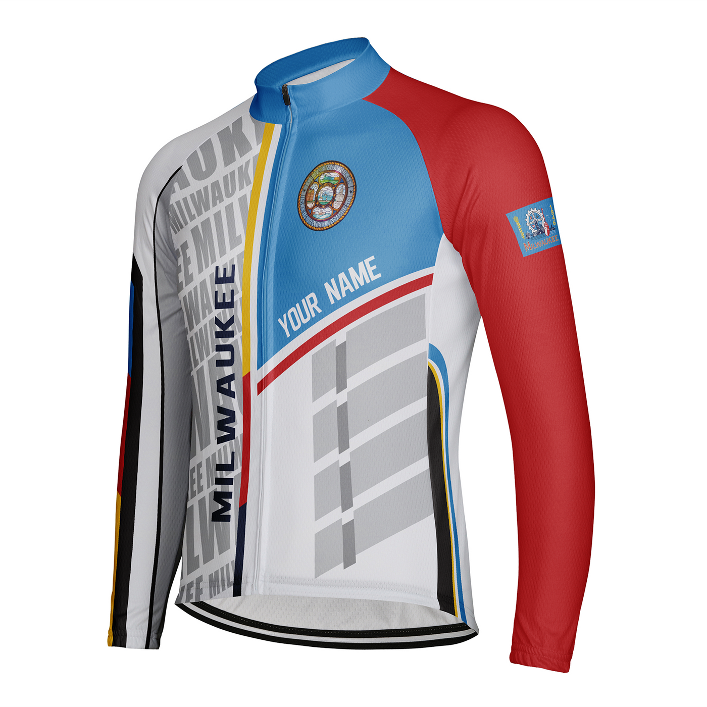 Customized Charleston Men's Winter Thermal Fleece Cycling Jersey Long Sleeve