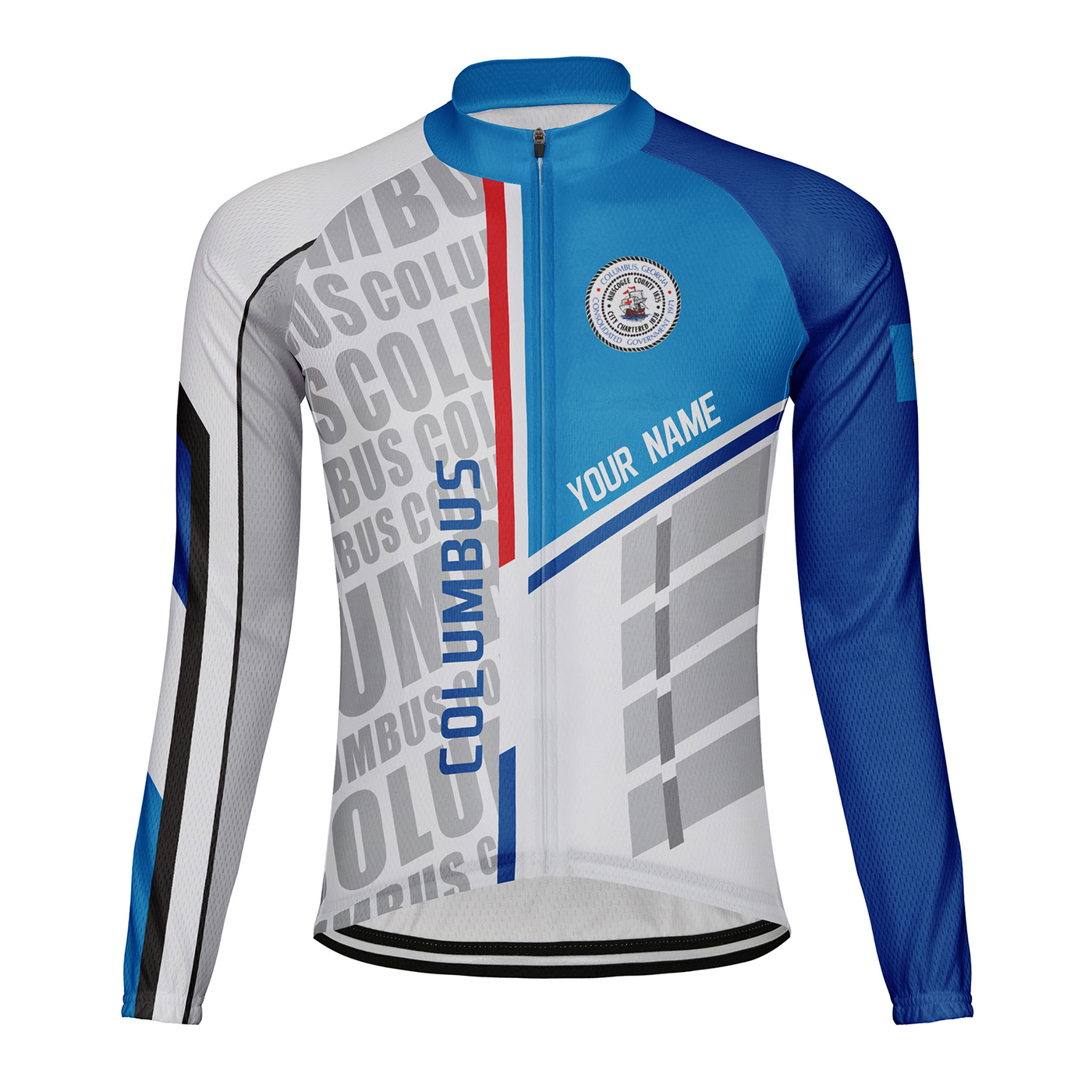 Customized Columbus Men's Winter Thermal Fleece Cycling Jersey Long Sleeve
