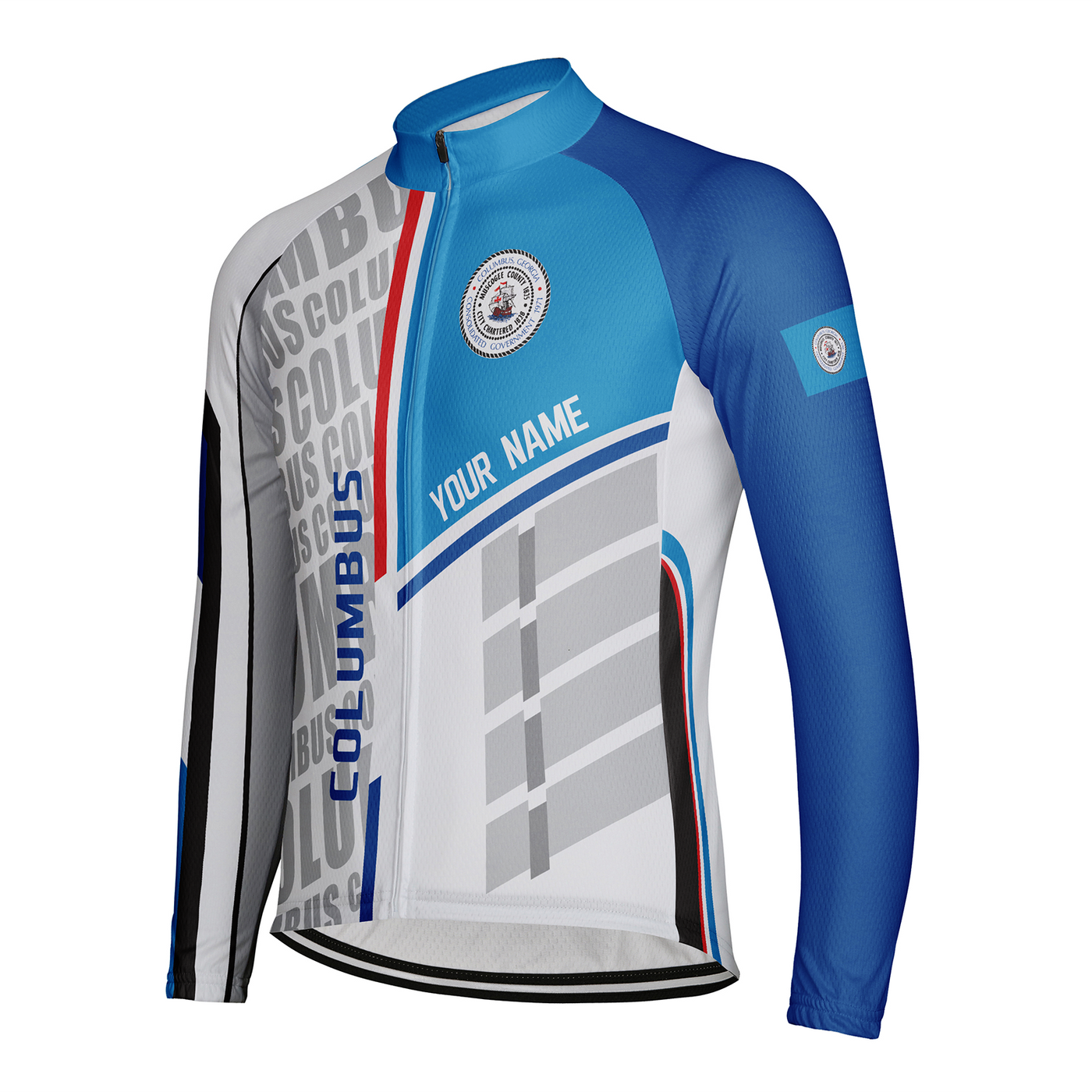 Customized Columbus Men's Winter Thermal Fleece Cycling Jersey Long Sleeve