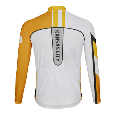 Customized Kansas City Men's Winter Thermal Fleece Cycling Jersey Long Sleeve
