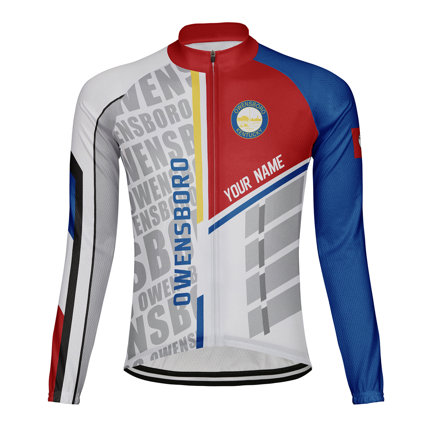 Customized Owensboro Men's Winter Thermal Fleece Cycling Jersey Long Sleeve
