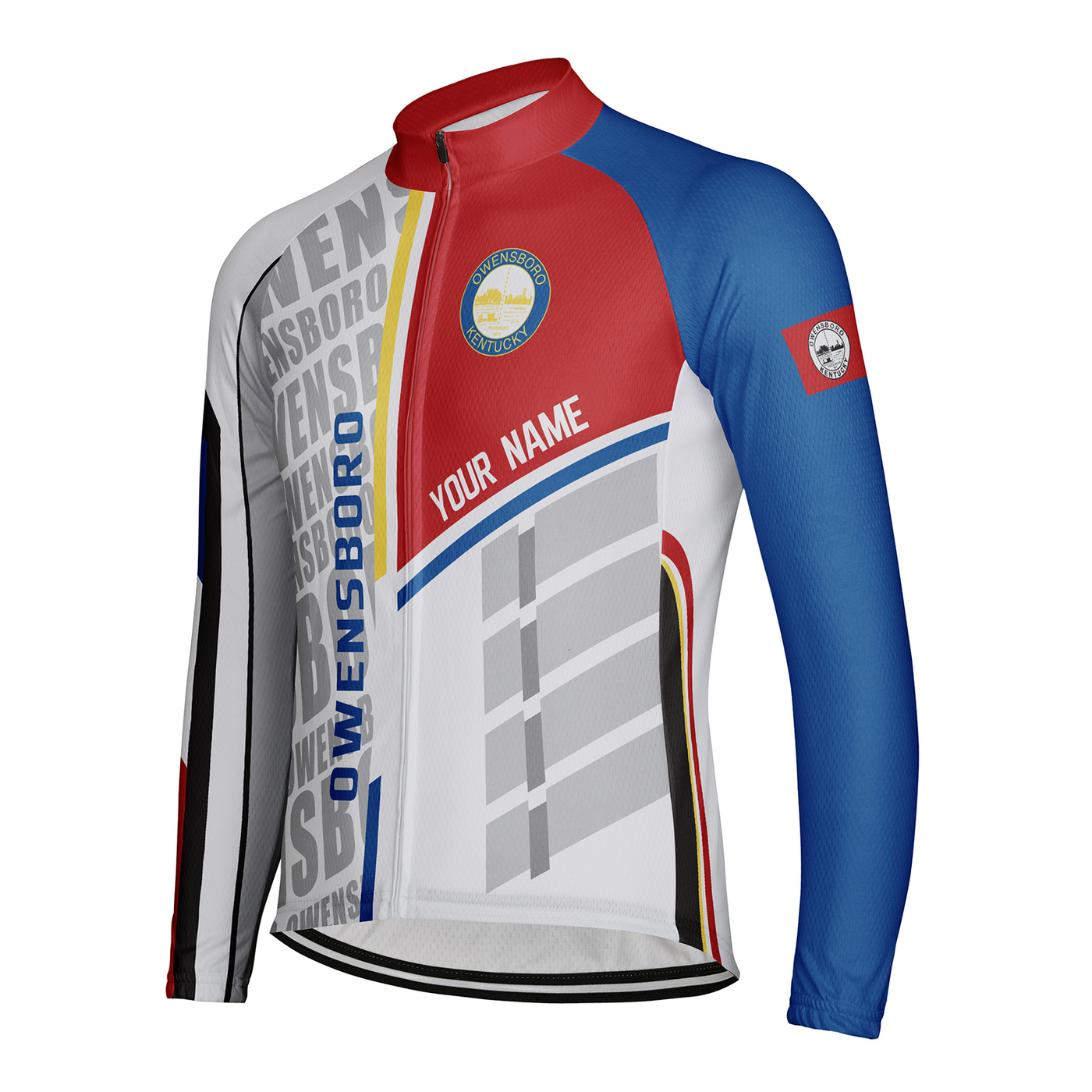 Customized Owensboro Men's Winter Thermal Fleece Cycling Jersey Long Sleeve