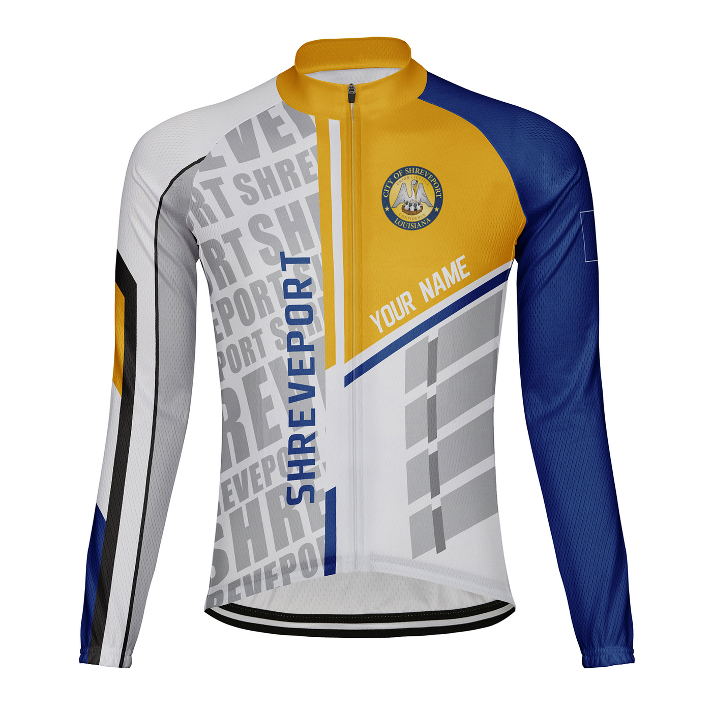 Customized Shreveport Men's Winter Thermal Fleece Cycling Jersey Long Sleeve