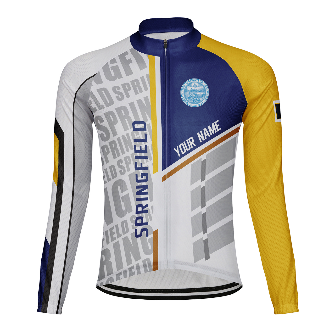 Customized Springfield Men's Winter Thermal Fleece Cycling Jersey Long Sleeve