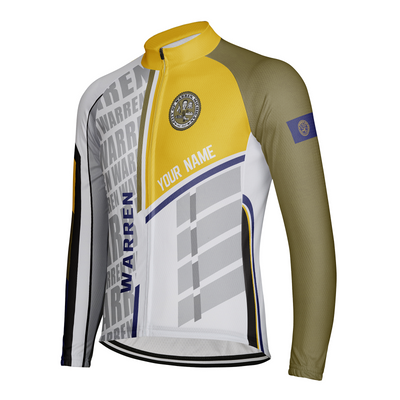 Customized Warren Men's Winter Thermal Fleece Cycling Jersey Long Sleeve