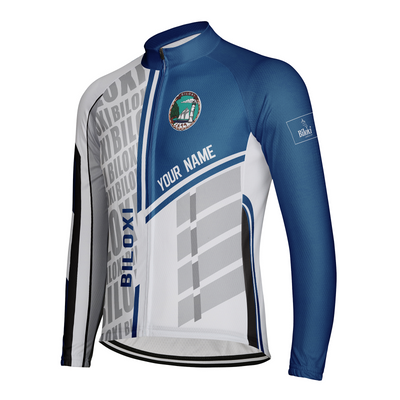 Customized Biloxi Men's Winter Thermal Fleece Cycling Jersey Long Sleeve