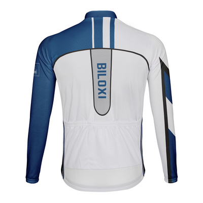Customized Biloxi Men's Winter Thermal Fleece Cycling Jersey Long Sleeve