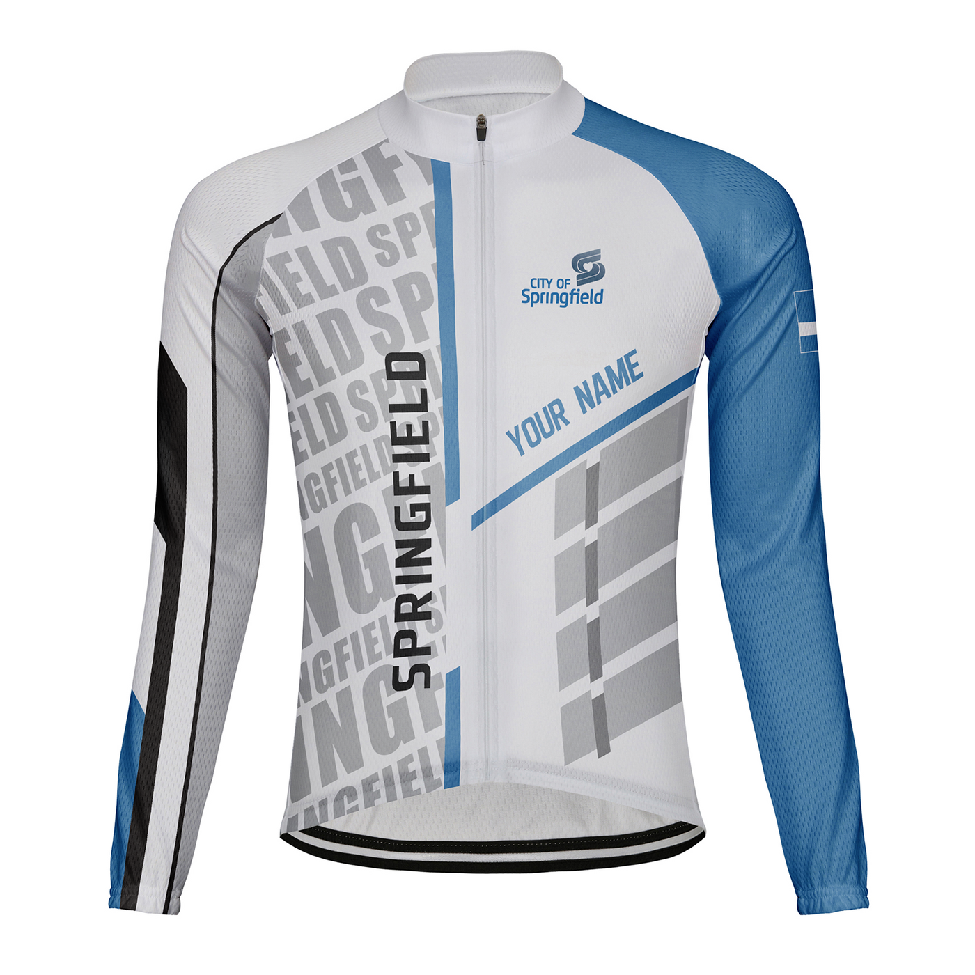 Customized Springfield Men's Winter Thermal Fleece Cycling Jersey Long Sleeve