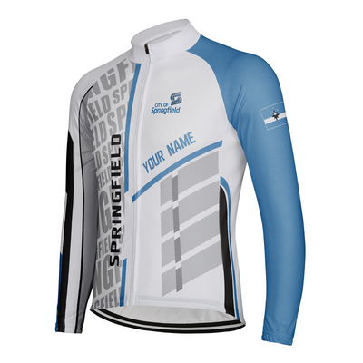 Customized Springfield Men's Winter Thermal Fleece Cycling Jersey Long Sleeve