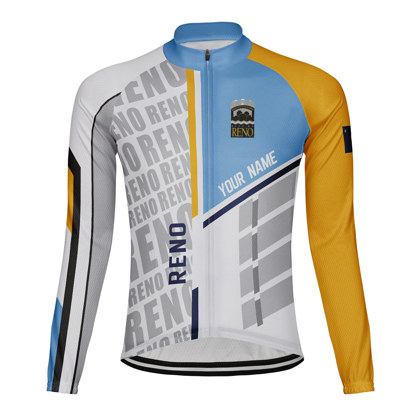Customized Reno Men's Winter Thermal Fleece Cycling Jersey Long Sleeve